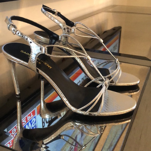 YSL gorgeous silver summer sandals Saint Laurent. Worn 2x - Picture 3 of 17